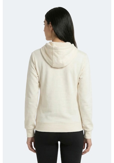 Slazenger Knotty I Kadın Kapüşonlu Cepli Ekru Sweatshırt