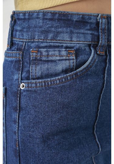 Bigdart Kadın Yüksek Bel Kot Pantolon 30082 - Lacivert