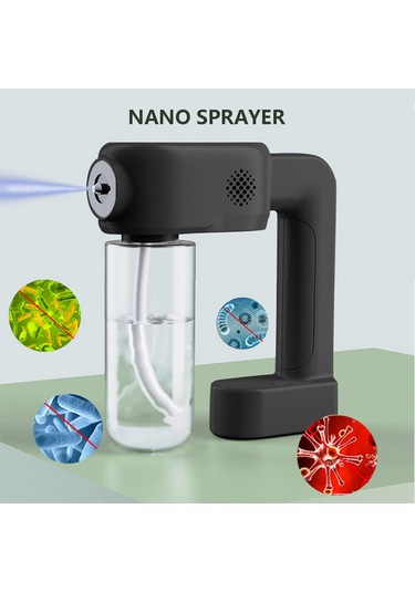 Wezone 350ml Şarjlı Elden Uçan Mavi Işıklı Nano Buharlayıcı, 3 Seviye Ayar, Düşük Sıcaklık Atomizasyon, 2.5m Uzaklık, Abs Malzeme Beyaz Gümüş