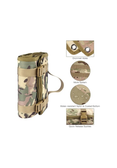 Lemestar Dış Mekan Su Geçirmez Mala Taşıma Matı - 900d Nilon, 200x75cm, Çadır/hiking İçin Dayanıklı, Kol Saati İle Taşınabilir, Rulo Haline Getirilebilir Haki