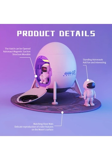 Honeybeeshop Astronot Galaksi Işık Projektörü 1 Bilgisayar Uzay Gemisi Tavan Projektörü Gece Lambası Zamanlanabilir Yatak Odası Dekoru 16renk Şarj Edilebilir