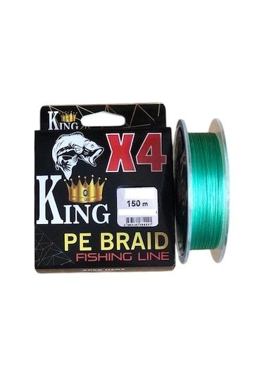 King X4 Pe Braid 0,10mm 150mt 4 Kat Yeşil İp Misina - Standart
