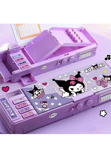 Agoodshop Çok Fonksiyonlu Şifreli Kalem Kutusu Mor Mor