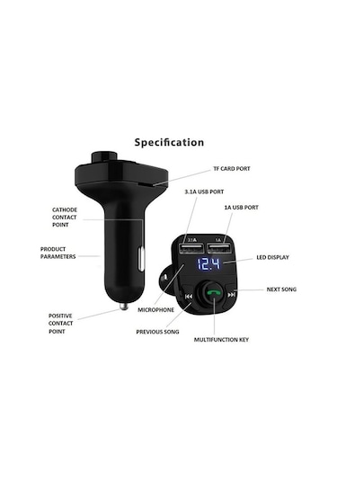 Artfulabode Verici Usb Serbest, Şarj, Mufunye Mp3 Kutulu İçi Fm Eller Çift Çalar, Bluetooth Araç - Hh