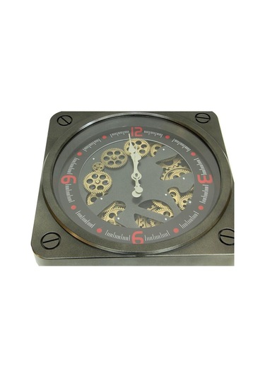 Kenpazar Saat Çarklı Kare Duvar Saati Dekoratif Ev Ofis Hediyelik çok Renkli