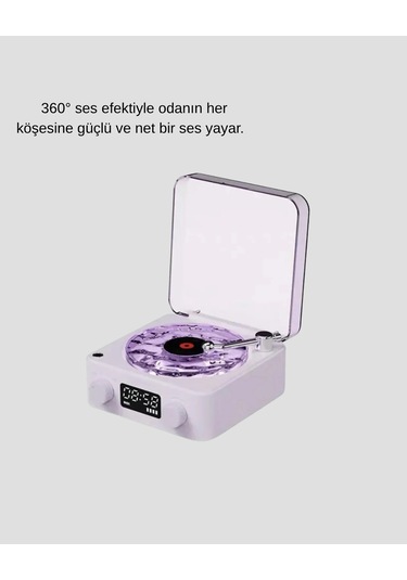 Retro Pikap Hoparlör Bluetooth Aux Usb Type-c Projektörlü 360 Se