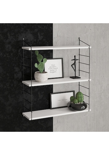 Decormet Armoni Raf Seti 3 Raflı 200 720 Beyaz Beyaz