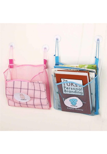 Banyo Düzenleyici File Bebek Banyo Zamanı Düzenli Saklama Oyuncak Vantuzlu File Çanta Arı Pembe