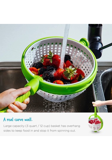 Yystore Sebze Sepeti Salad Spinner Sebze Döner Kurutucu Açık Yeşil