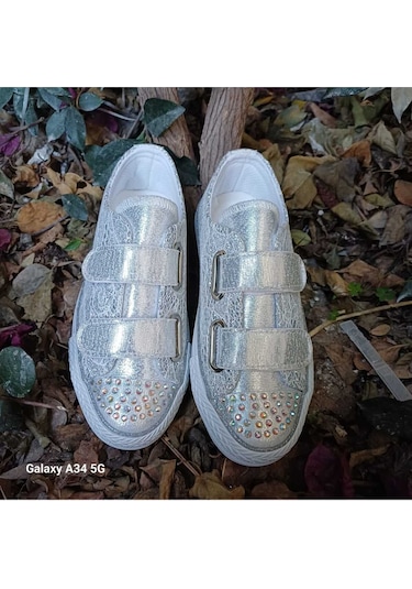 Scarpe Magiche Gümüş Peri Işıltılı Sneaker 31-35 Numara Arası Işıksızdır Gümüş