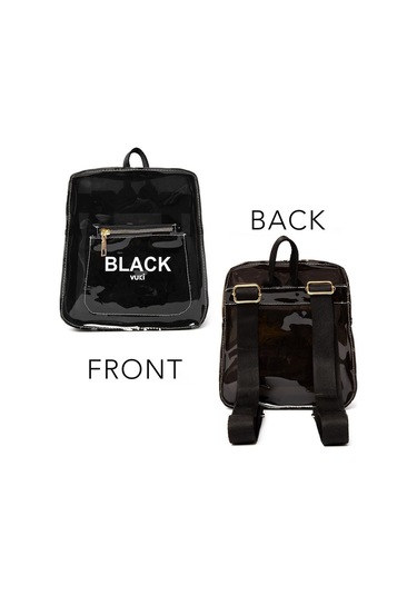 Renkli Şeffaf Mini Sırt Çantası Siyah