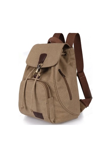 Dawndesslo Kadın Vintage Keten Sırt Çantası - Seyahat Ve Okul İçin Omuz Askılı Dizüstü Çantahaki Haki