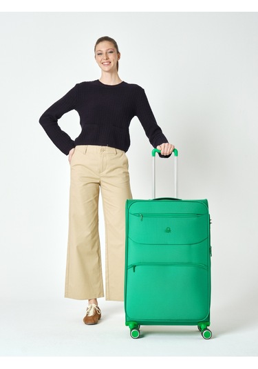 Benetton Büyük Boy Kumaş Valiz Yeşil Bnt2400