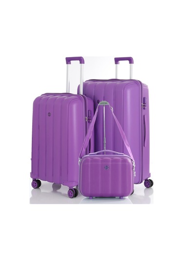 Mçs Polipropilen 3lü Valiz Seti Büyük & Orta & Makyaj V305 S21yy1000078-set 00014 Mor
