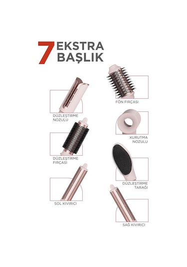 Torima Thd-01 Pembe 7 In 1 Hava Üflemeli Saç Şekillendirici