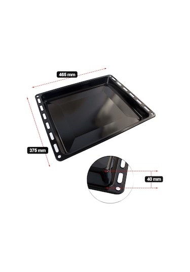 Bosch Uyumlu & Siemens İle  Fırın Emaye Tepsi 465x375x40mm