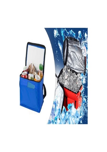 Çanta Termos Soğuk Sıcak Tutucu Yalıtımlı Piknik Kamp Plaj Omuz Çantası Mavi