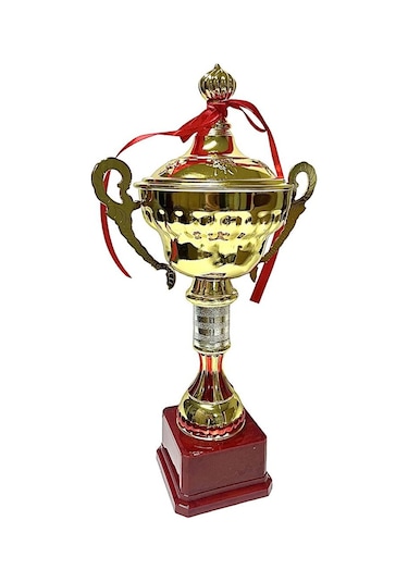 Avessa 523-b Kapaklı Gold Kaplama Kupa 40 Cm Sarı