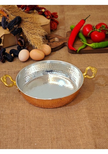 Modabakır Bakır Kapaklı Tava 22 Cm Model:5556897 Bakır