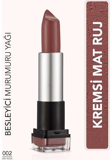 Flormar Hafif Dokulu Mat Ruj (PEMBE) - Hd Weightless Matte Lipstick - 002 Dry Rose - 8690604518579