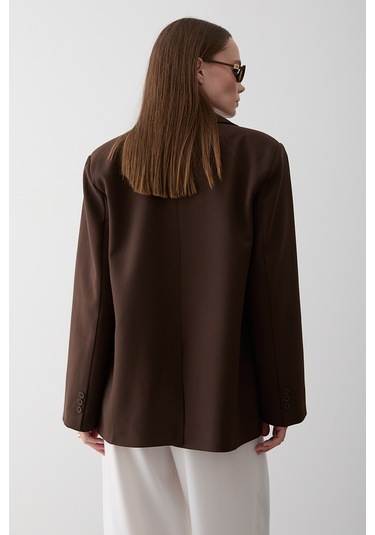 Kahverengi Blazer Ceket - 7619 Kahverengi
