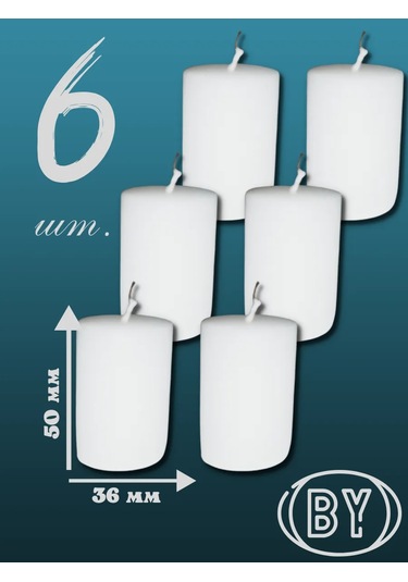 Kandlefo Beyaz Yaz Çubuğu Mumlar Seti 6 Adet. 210621558 Beyaz