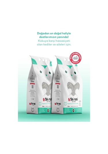 Toi Moi Kokusuz Sodyum Bentonit Kedi Kumu 2 x 5 L