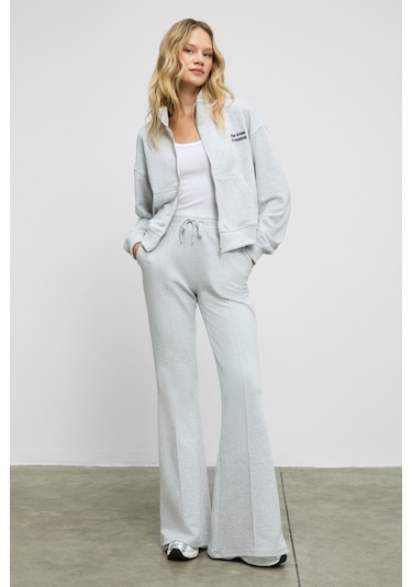 Grımelange Torına Kadın Nakış Detaylı Fermuarlı Çift Cepli Relax Grimelanj Ceket Grimelanj