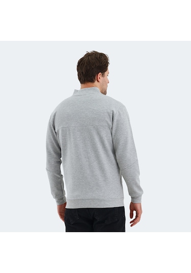 Slazenger VLAD Erkek Cepli Fermuarlı Gri Sweatshirt