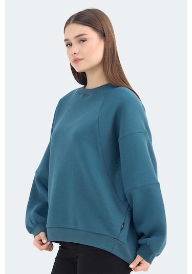 Slazenger Vıa 2 Li Set Kadın Sweatshırt Petrol - Gül