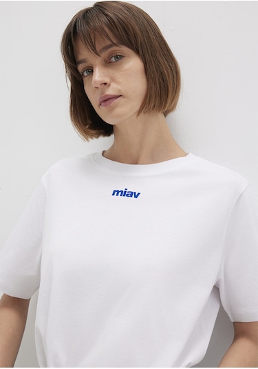 Mavi - Miav Baskılı Beyaz Tişört 1612452-620 Beyaz