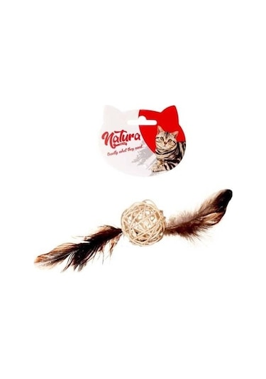 Natura PTC-001 20 CM Tüylü Bambu Top Kedi Oyuncağı