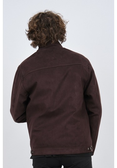 By Serco Erkek Deri Biyeli Klasik Kaban 0620680 Koyu Kahve-Kahve Melanj Kahverengi Melanj