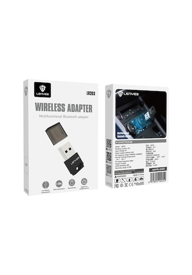 Lenyes Lr203 Usb Bluetooth 5.0 Wireless Transmitter Adaptör Siyah
