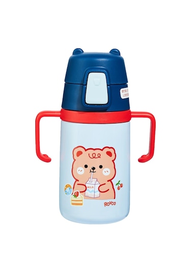 Rovco Çocuk Boyun Askılı Pipetli Paslanmaz Çelik Termos 400 Ml