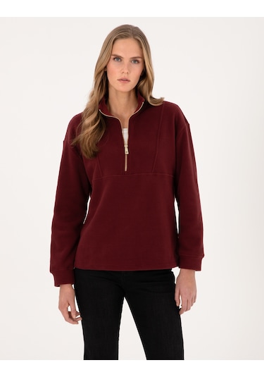 Pierre Cardin Kadın Vişne Sweatshirt 50314954-vr223 Vişne