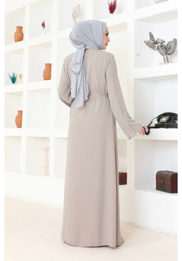 Kolları Taş Detaylı Ferace Taş