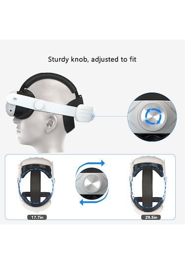 Meta Quest 3 İçin Ayarlanabilir Kafa Kayışı Kafa Bandı Basıncı Azaltın Sabitleme Kayışı Vr Aksesuarı - Siyah