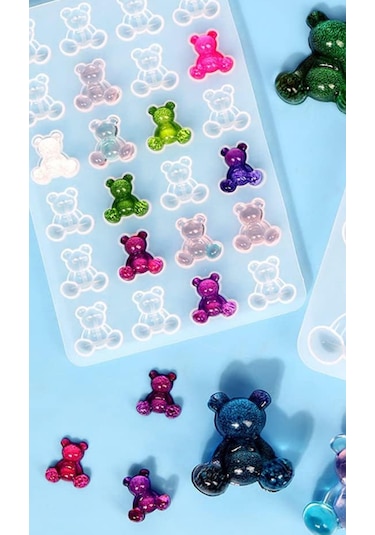Epoksi Reçine Kristal Döküm Kalıbı Ayıcık Mini Model