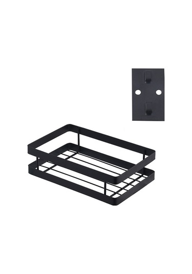 Sones 20cm Mutfak Delgeçsiz Duvara Monte Baharat Depolama Rafı Siyah