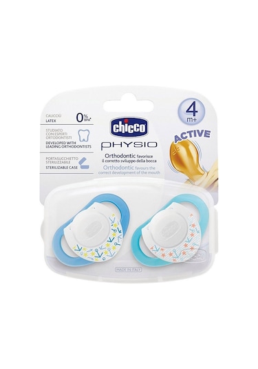 Chicco Physio Kauçuk Emzik +4Ay -  Mavi