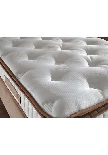 Nironyatak Niron Queen Çift Kişilik Pedli Yatak Seti 150X200 Sütlü Kahve Kum