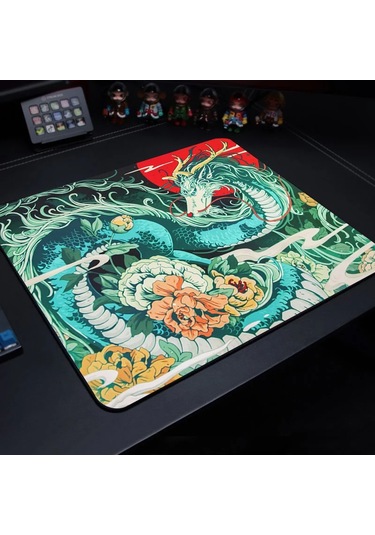 Sevimli Kaplan Desenli Gaming Mouse Pad - Oyun, Dizüstü, Klavye 90x40 Cm Gökyüzü Mavi