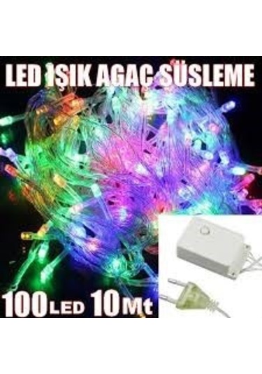 100 Ledli Renkli 5 Fonksiyonlu 10 Mt Led Yılbaşı Ağaç Süsü Sarkıt