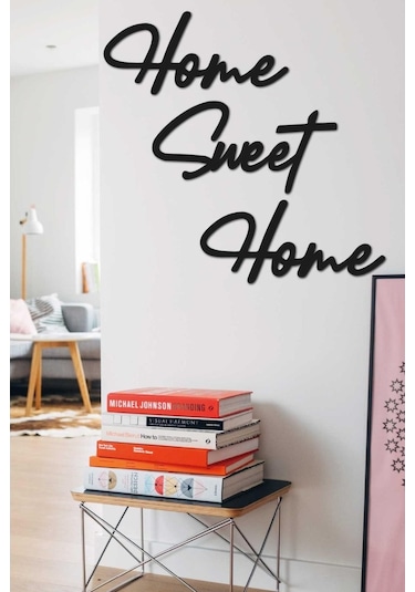 Home Sweet Home Duvar Tablosu Dekoratif Ahşap Tablo Kapı Süsü