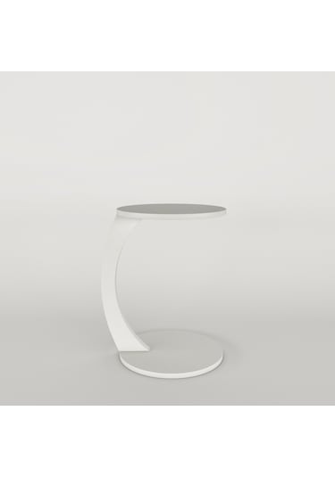 İntergo Tekerlekli C Yan Sehpa Beyaz