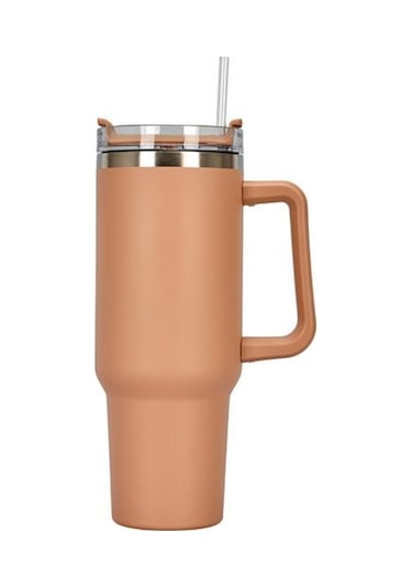 Kahve Soğukluğu Koruyun Mat Doku Pratik 40oz Şeffaf Kapak Yeniden Kullanılabilir İçecek İçme Vakumlu Pipetli Kupa Yalıtımlı Tumbler