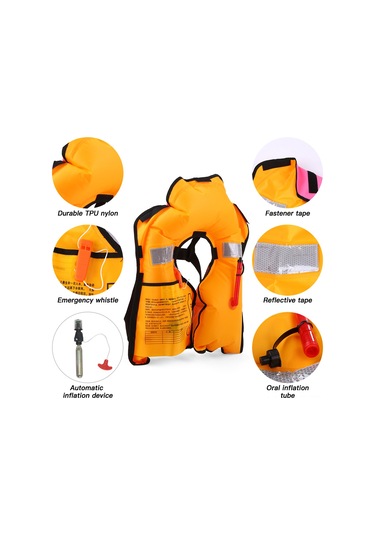 Youtek Otomatik Şişme Can Yeleği - Su Sporları İçin Hafif Ve Dayanıklı Turuncu
