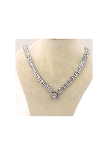 Pigado Paslanmaz Çelik Taşlı Baget Kadın Kolye 001