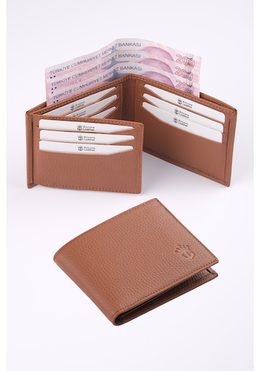 Ancora Leather Hakiki Deri Erkek Cüzdan-26500 Taba